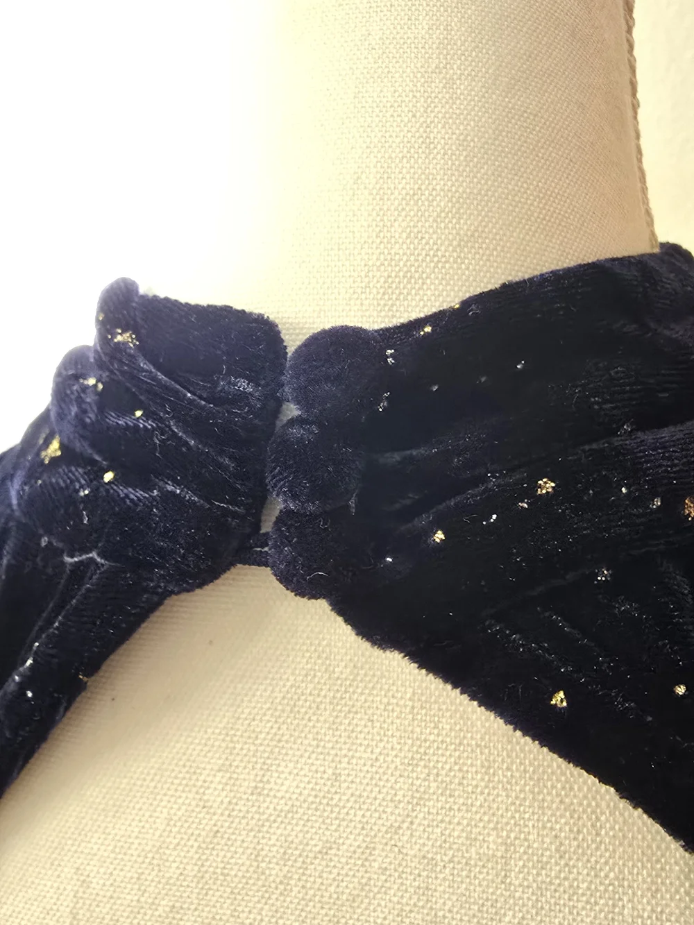 Cider Navy Velvet Star-Print Cutout Long Sleeve Dress - Picture 11 of 11